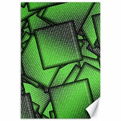 Binary Digitization Null Green Canvas 12  X 18 