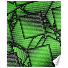 Binary Digitization Null Green Canvas 16  X 20 