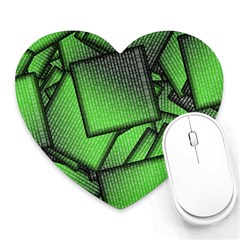 Binary Digitization Null Green Heart Mousepads by HermanTelo