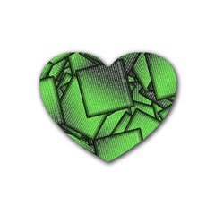 Binary Digitization Null Green Rubber Coaster (heart) 