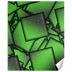 Binary Digitization Null Green Canvas 11  X 14 