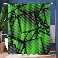 Binary Digitization Null Green Shower Curtain 60  X 72  (medium)  by HermanTelo