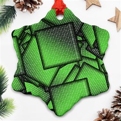 Binary Digitization Null Green Ornament (snowflake) by HermanTelo