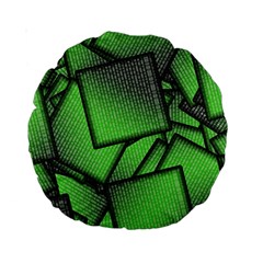 Binary Digitization Null Green Standard 15  Premium Round Cushions