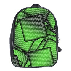 Binary Digitization Null Green School Bag (xl) by HermanTelo