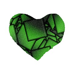 Binary Digitization Null Green Standard 16  Premium Heart Shape Cushions by HermanTelo