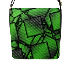 Binary Digitization Null Green Flap Closure Messenger Bag (l) by HermanTelo