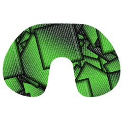 Binary Digitization Null Green Travel Neck Pillow by HermanTelo