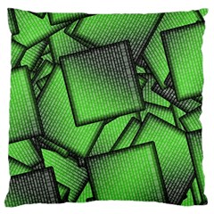 Binary Digitization Null Green Large Flano Cushion Case (one Side)