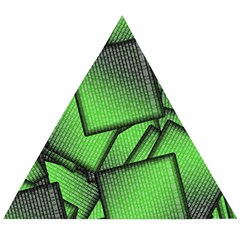 Binary Digitization Null Green Wooden Puzzle Triangle by HermanTelo