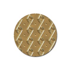 Gold Background 3d Magnet 3  (round) by Mariart