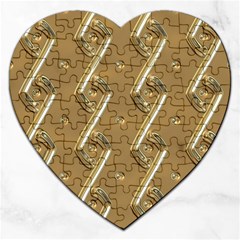 Gold Background 3d Jigsaw Puzzle (heart)