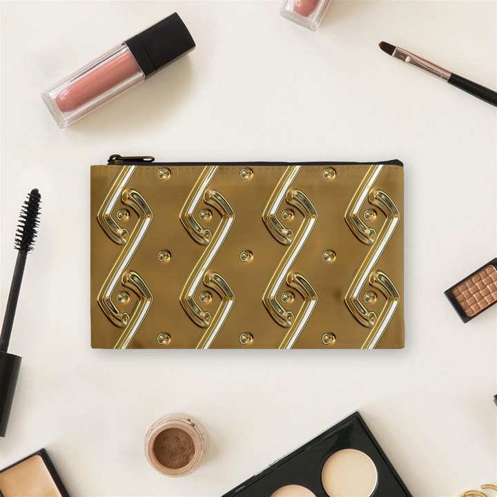 Gold Background 3d Cosmetic Bag (Small)