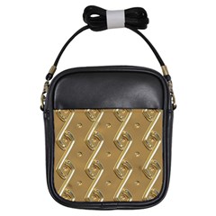 Gold Background 3d Girls Sling Bag by Mariart