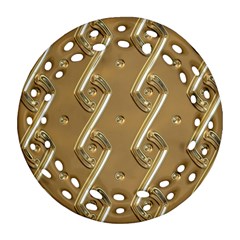 Gold Background 3d Ornament (round Filigree) by Mariart