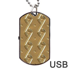 Gold Background 3d Dog Tag Usb Flash (one Side) by Mariart