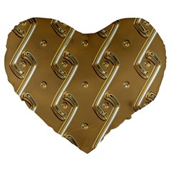 Gold Background 3d Large 19  Premium Heart Shape Cushions by Mariart