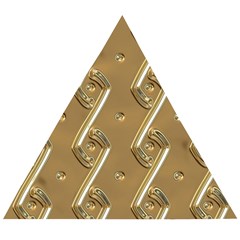 Gold Background 3d Wooden Puzzle Triangle by Mariart