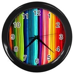 Colorful-57 Wall Clock (black) by ArtworkByPatrick