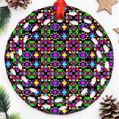 Colorful 58 Round Filigree Ornament (two Sides) by ArtworkByPatrick