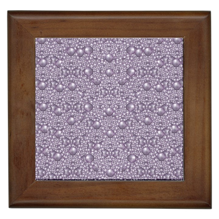 Baroque Pearls And Fauna Ornate Mandala Framed Tile