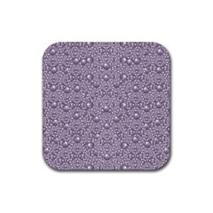 Baroque Pearls And Fauna Ornate Mandala Rubber Coaster (square)  by pepitasart