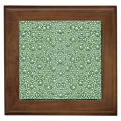 Baroque Green Pearls Ornate Bohemian Framed Tile by pepitasart