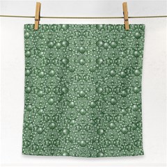 Baroque Green Pearls Ornate Bohemian Face Towel by pepitasart