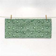 Baroque Green Pearls Ornate Bohemian Hand Towel by pepitasart