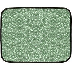 Baroque Green Pearls Ornate Bohemian Fleece Blanket (mini) by pepitasart