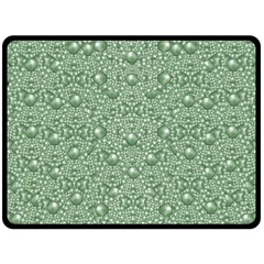 Baroque Green Pearls Ornate Bohemian Fleece Blanket (large)  by pepitasart