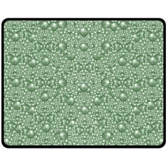 Baroque Green Pearls Ornate Bohemian Fleece Blanket (medium)  by pepitasart