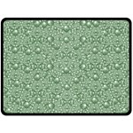 Baroque Green Pearls Ornate Bohemian Double Sided Fleece Blanket (Large)  80 x60  Blanket Front