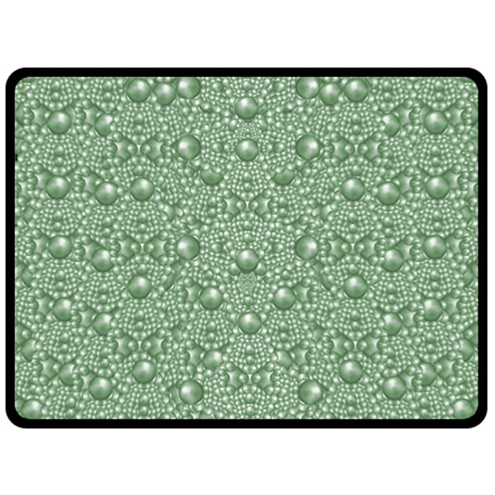 Baroque Green Pearls Ornate Bohemian Double Sided Fleece Blanket (Large) 