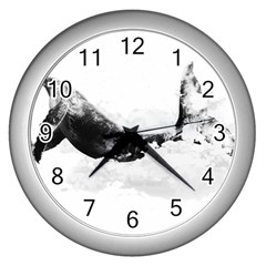 Blue Whale Wall Clock (Silver)