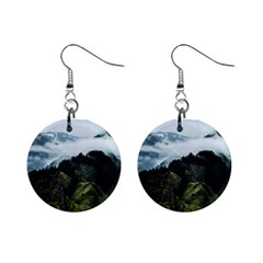 Green alps Mini Button Earrings