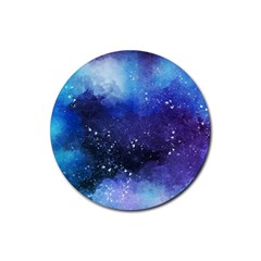 Blue space Rubber Round Coaster (4 pack) 