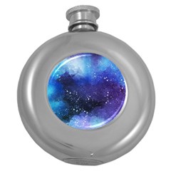 Blue space Round Hip Flask (5 oz)