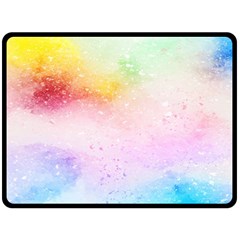 Rainbow painting drops Double Sided Fleece Blanket (Large) 