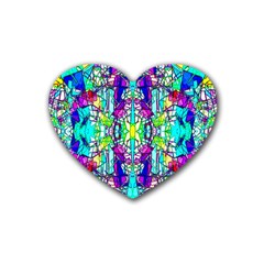 Colorful 60 Rubber Coaster (heart)  by ArtworkByPatrick