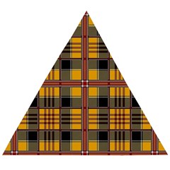 Plaid 5 Wooden Puzzle Triangle by ArtworkByPatrick