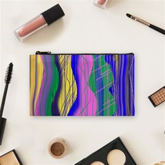 Wavy Scribble Abstract Cosmetic Bag (small) by bloomingvinedesign