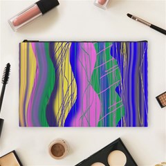 Wavy Scribble Abstract Cosmetic Bag (large) by bloomingvinedesign