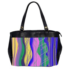 Wavy Scribble Abstract Oversize Office Handbag (2 Sides) by bloomingvinedesign