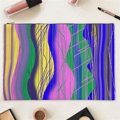 Wavy Scribble Abstract Cosmetic Bag (xxl) by bloomingvinedesign