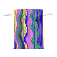 Wavy Scribble Abstract Lightweight Drawstring Pouch (l)