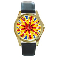 Design 567 Round Gold Metal Watch by impacteesstreetweareight