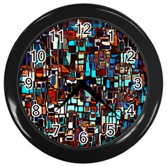 Colorful 66 Wall Clock (black) by ArtworkByPatrick