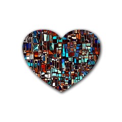 Colorful 66 Rubber Coaster (heart)  by ArtworkByPatrick