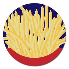 French Fries Potato Snacks Food Magnet 5  (round) by Simbadda